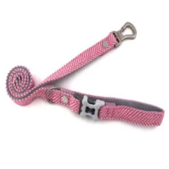 Hugo & Hudson Herringbone Dog Lead - Pink