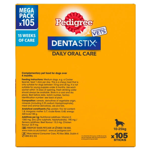 Pedigree Dentastix Daily Oral Care Medium Adult Dental Dog Treats 9 Pedigree Dentastix Daily Oral Care Medium Adult Dental Dog Treats - Image 9
