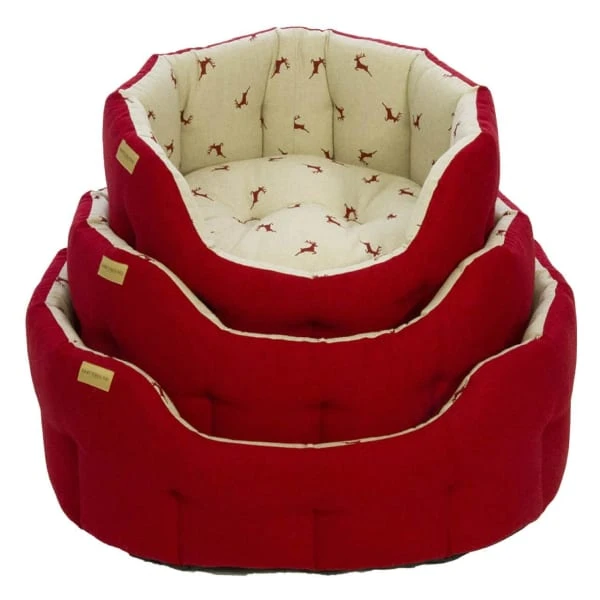 Earthbound Classic Brushed Stag Dog Bed - Red 1 Earthbound Classic Brushed Stag Dog Bed - Red