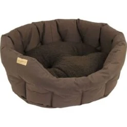 Earthbound Classic Waterproof Round Dog Bed - Brown