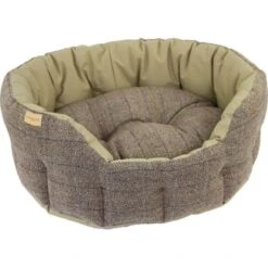 Earthbound Traditional Tweed & Waterproof Dog Bed - Beige