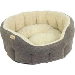 Earthbound Traditional Tweed Dog Bed - Beige