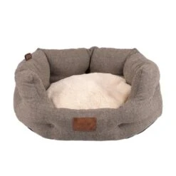 Luxury Cream & Brown Tweed Herringbone Pet Bed For Cats And Dogs – Small / Medium -ROYAL CANIN Shop I9521104