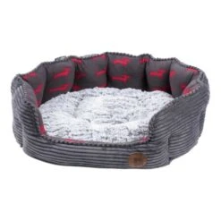 Petface Deli Bamboo & Jumbo Cord Dog Bed - Grey -ROYAL CANIN Shop I9522229