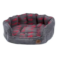 Petface Deli Bamboo & Jumbo Cord Dog Bed - Grey -ROYAL CANIN Shop I9522229 01