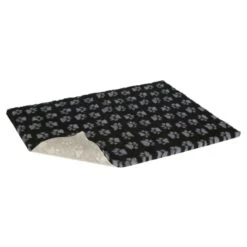 Vetbed Non-Slip Paw Print Pets Bed - Black & Grey