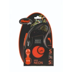 Flexi New Neon Small Dog Tape Lead - Neon Orange