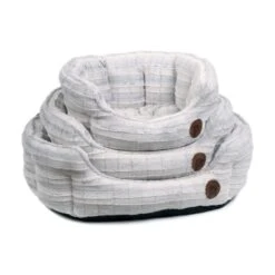 Petface White Plush Oval Large Dog Bed