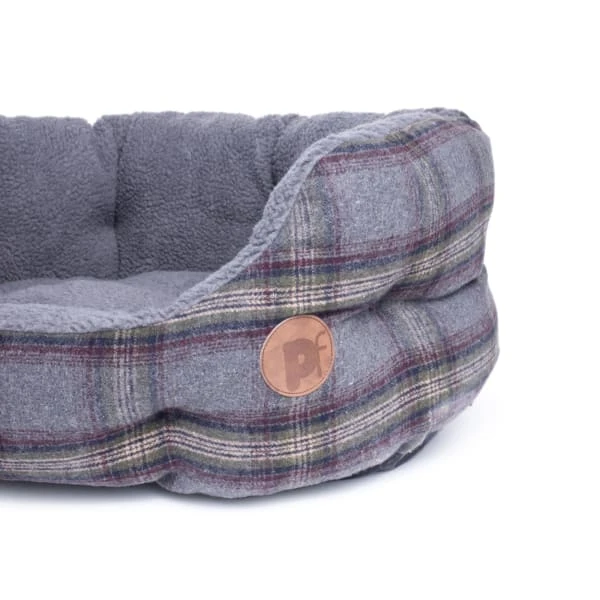 Petface Tweed Oval Dog Bed - Grey 2 Petface Tweed Oval Dog Bed - Grey - Image 2