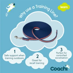 Coachi Training Line For Dogs - Navy & Coral