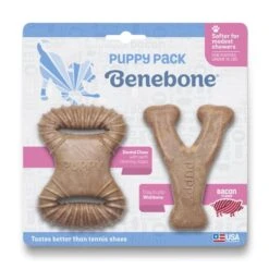 Benebone Tiny 2-Pack Puppy Dental Chew And Wishbone Dog Toy - Bacon -ROYAL CANIN Shop I9661293